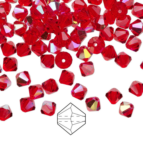 Bead 24pk light Siam AB, Preciosa Czech crystal 5mm bicone image number 0