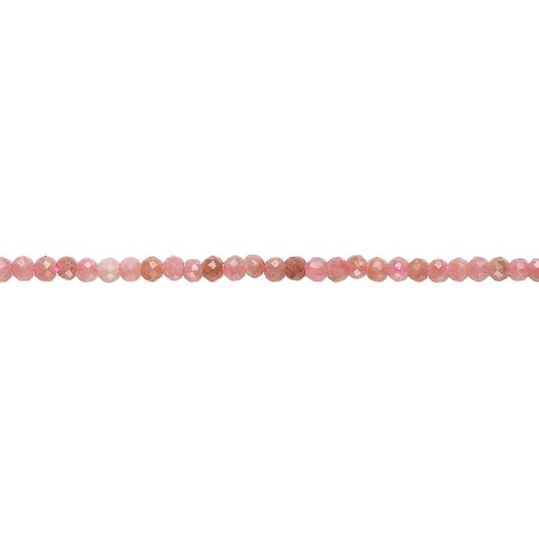Rhodochrosite 1pkg1, faceted round bead natural 15.5 inch 1.9-2.2mm image number 0
