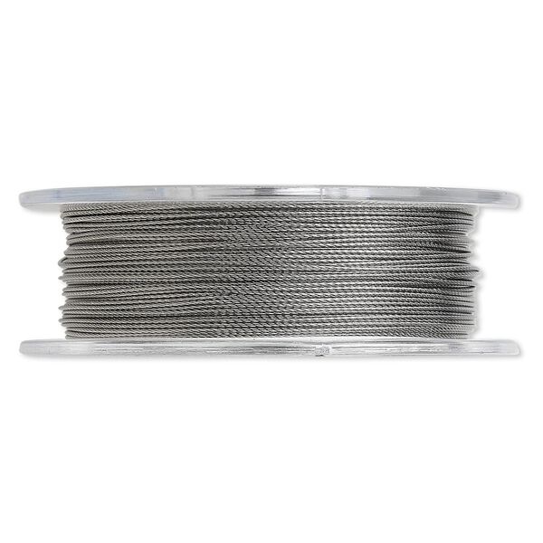 Beading wire, Tigertail™, nylon-coated stainless steel, clear, 3 strand, 0.018-inch diameter. Sold per 30-foot spool. image number 0