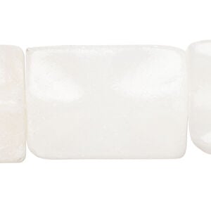 Snow quartz 1pkg1, textured wavy flat rectangle bead, 15 inch 33x24mm-34x24mm