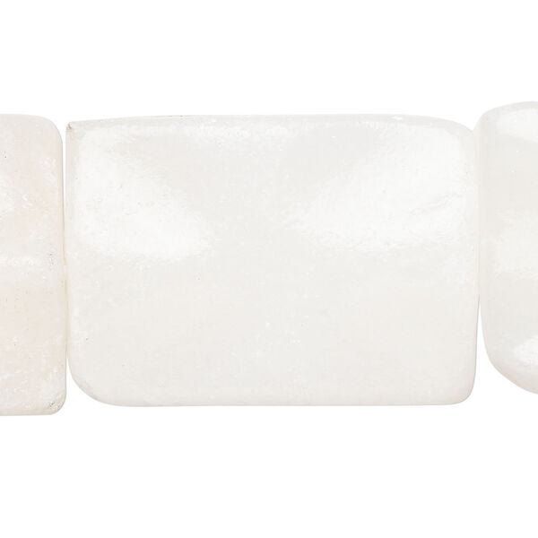 Snow quartz 1pkg1, textured wavy flat rectangle bead, 15 inch 33x24mm-34x24mm image number 0