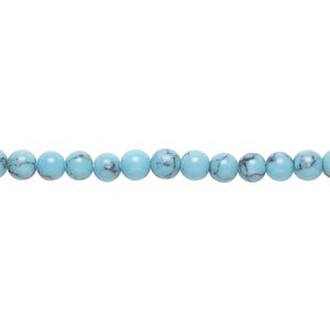 Bead, "turquoise" (resin) (imitation), blue, 2-4mm round. Sold per 15-1/2 to 16-inch strand, approximately 100 beads.