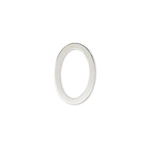 Component, silver-plated brass, 18x12mm open oval. Sold per pkg of 10.