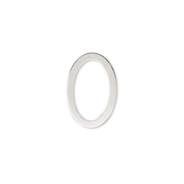 Component, silver-plated brass, 18x12mm open oval. Sold per pkg of 10. image number 0