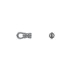 Crimp end, JBB Findings, gunmetal-plated pewter (tin-based alloy), 5x3mm tube with loop, 1.7mm inside diameter. Sold per pkg of 4.