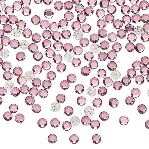 Flat back 1440pk rose, vintage Preciosa Czech crystal hotfix rhinestone 2.7-2.9mm chaton rose round SS10 image number 0