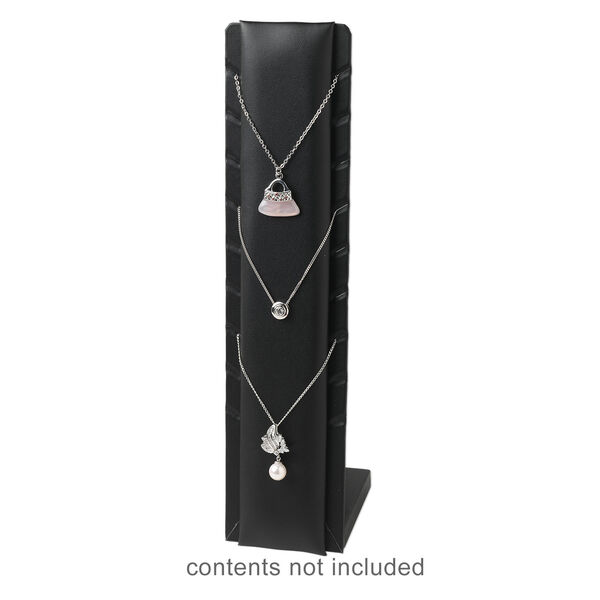 Display, necklace, leatherette, black, 8 x 2-3/4 x 3-1/2 to 11-3/4 x 2-3/4 x 12 inches. Sold individually. image number 3