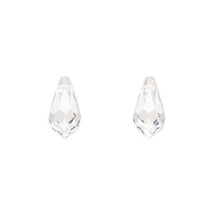 Briolette 8pk crystal, Preciosa Czech crystal 13x6.5mm pendant drop