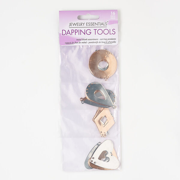 Focal, silver- and copper-finished "pewter" (zinc-based alloy), assorted blank. Sold per pkg of 16. image number 0