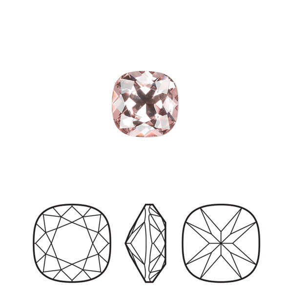 Fancy stone 144pk vintage rose foil back, Preciosa MAXIMA Czech crystal rhinestone 10mm cushion square image number 0
