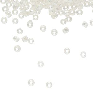 Seed bead, TOHO BEADS®, glass, pkg/7.5g, #8 round, translucent rainbow crystal clear (TR-08-161).