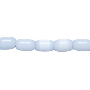 Bead, cat's eye glass (fiber optic glass), blue-violet, 9x4mm-10x6mm barrel. Sold per 15-inch strand, approximately 40 beads.