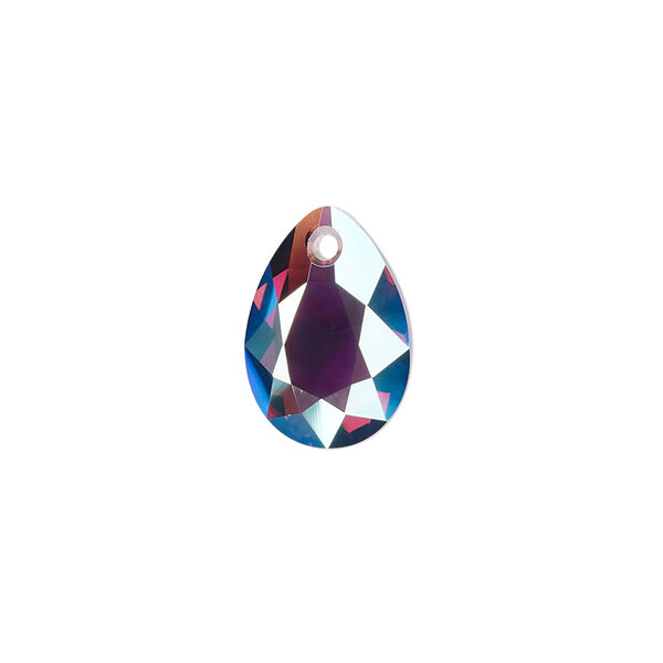 Drop 2pk amethyst shimmer, Crystal Passions® 16x11mm pendant pear cut 6433 image number 0