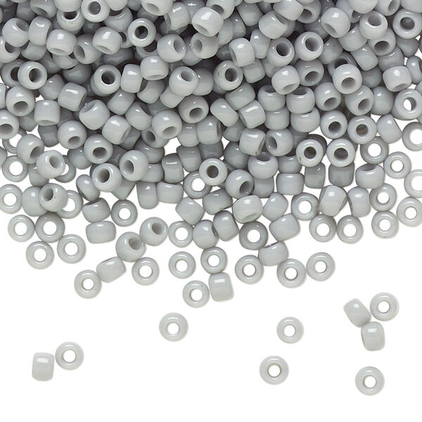 Seed bead, TOHO BEADS®, glass, pkg/50g, #8 round, opaque grey (TR-08-53). image number 0