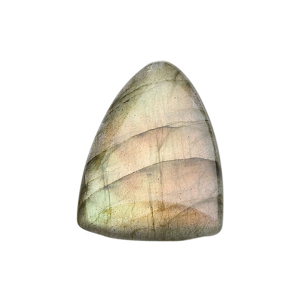 Cabochon, labradorite (natural), 26x26x20mm triangle, B grade, Mohs hardness 6 to 6-1/2. Sold individually. image number 0