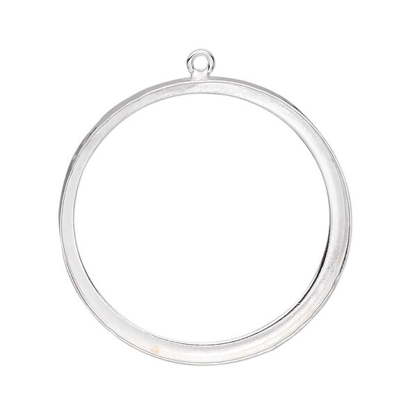 Focal, fine silver, 31mm round with open back and 30mm round setting. Sold individually. image number 0