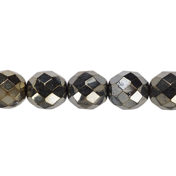 Bead, Czech fire-polished glass, opaque iris brown, 10mm faceted round. Sold per 15-1/2" to 16" strand. image number 0