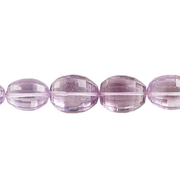 Bead, lavender amethyst (natural), 10x7mm-13x9mm faceted oval, B grade, Mohs hardness 7. Sold per pkg of 10. image number 0