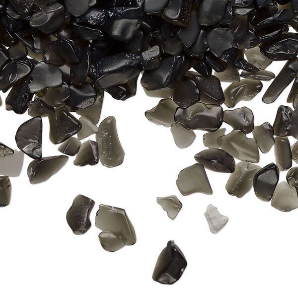 Black obsidian 1pkg1, undrilled inlay chip natural 2 oz mini image number 0