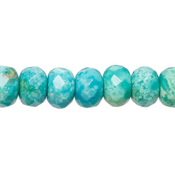 Turquoise 1pkg1, faceted rondelle bead C grade, 15.5-16 inch 10x7mm image number 0
