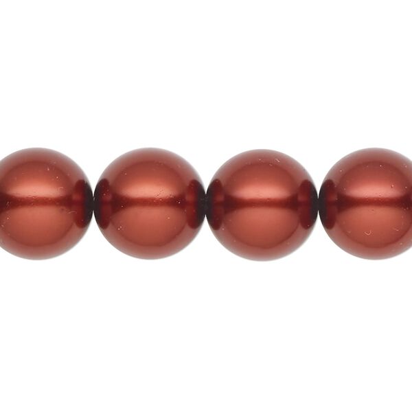 Pearl 10pk dark copper, Preciosa Czech crystal 12mm round image number 0