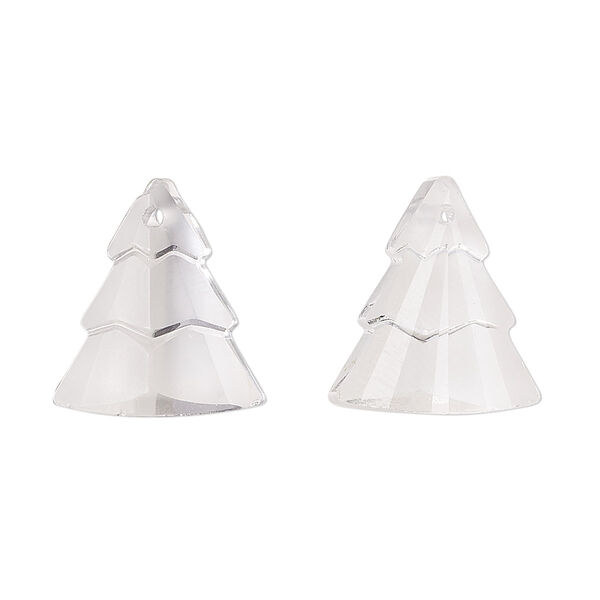 Drop 2pk translucent clear matte, Celestial Crystal® 15x13mm tiered tree image number 0