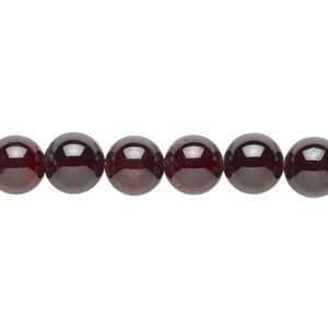 Garnet 1pkg1, round bead natural 15.5-16 inch 8mm