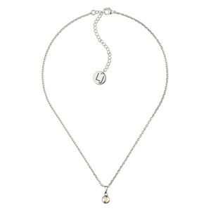 Necklace, Everyday Jewelry™, Crystal Passions® and silver-plated "pewter", light Colorado topaz, 7.5mm round, 16 inches with 2-1/2 inch extender chain and lobster claw clasp. Sold individually.
