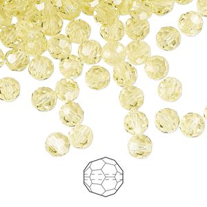 Bead 24pk jonquil, Preciosa Czech crystal 5mm round