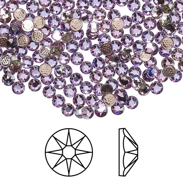 Flat back 1440pk crystal vitrail light foil back, Swarovski® hotfix 3-3.2mm round SS12 2078 image number 0