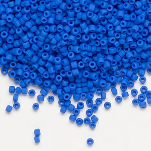 Seed bead, Dyna-Mites™, glass, pkg/1/2kg, #11 round, opaque matte medium blue, (739MA 11/0 RR).