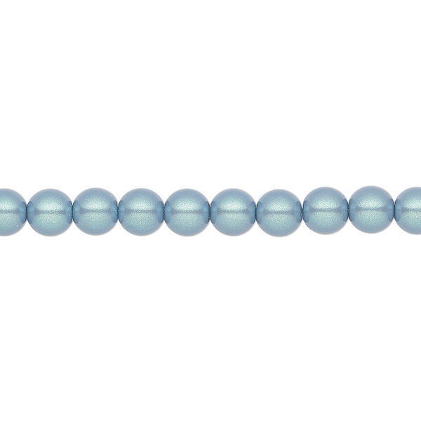 Pearl 500pk pearlescent blue, Preciosa Czech crystal 5mm round image number 0