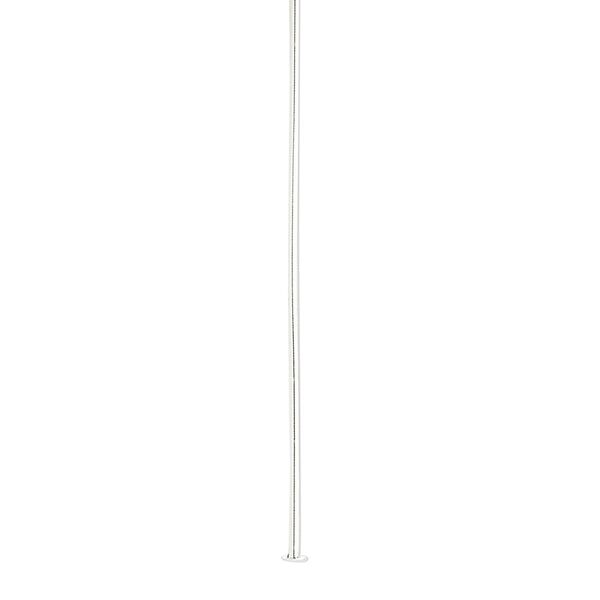Head pin, silver-plated brass, 3 inches, 21 gauge. Sold per pkg of 500. image number 0