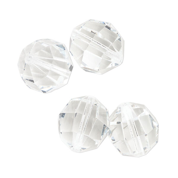 Bead 4pk crystal, vintage Preciosa Czech crystal 14mm round image number 0