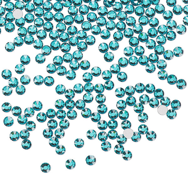 Flat back, Dance With Me™ crystal rhinestone, blue zircon, foil back, 2.3-2.5mm rose, SS8. Sold per pkg of 144 (1 gross). image number 0