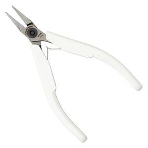 Pliers Lindstrom® Supreme series 1pkg1 alloyed steel, 4-3/4 inches flat-nose, white /  silver 4-3/4" (PLR-7490)