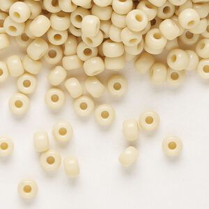 Seed bead, Miyuki, glass, pkg/25g, #6 rocaille, opaque pear, (RR-493).