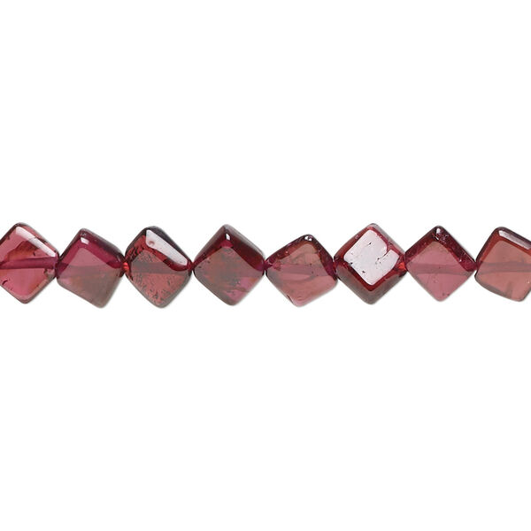 Bead, garnet (dyed), 4x4mm-6x6mm hand-cut diagonally drilled cube, B grade, Mohs hardness 7 to 7-1/2. Sold per 15-1/2" to 16" strand. image number 0