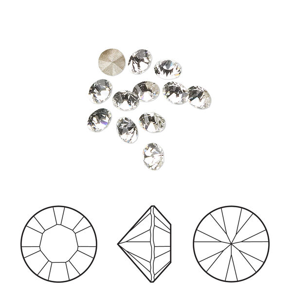 Chaton 12pk crystal foil back, Crystal Passions® 4mm round PP32 1028 image number 0