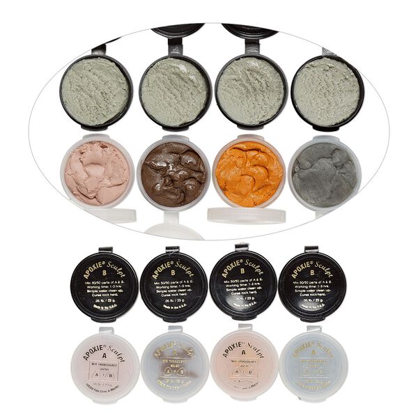 Adhesive, Apoxie® Sculpt, epoxy and polymer resin, assorted Earth colors. Sold per 0.4-pound pkg. image number 0