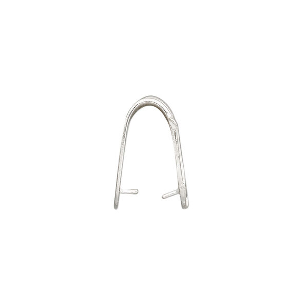 Bail, JBB Findings, fold over style, sterling silver, 16x10mm shield. Sold individually. image number 1