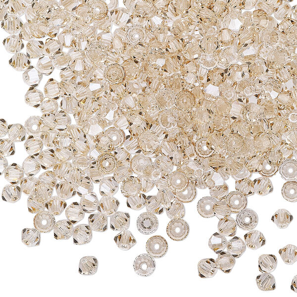 Bead 48pk crystal honey, Preciosa Czech crystal 3mm bicone image number 0