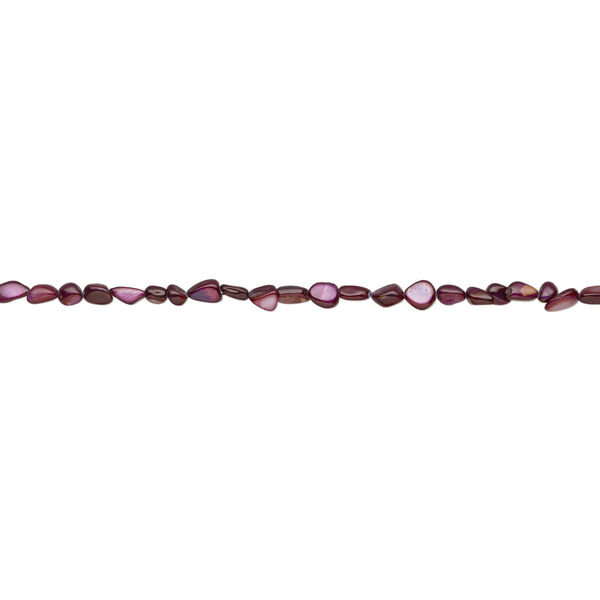 Mother-of-pearl shell 1pkg1, pebble bead, 30 inch purple bronze small to extra-large image number 1