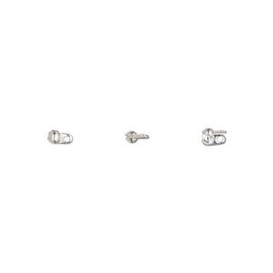 Bead tip, silver-plated brass, 3.5x2mm side clamp-on with closer loop. Sold per pkg of 100.