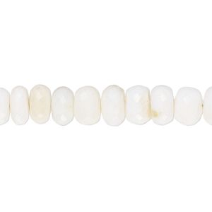 White opal 1pkg1, hand-cut faceted rondelle bead natural 14 inch 8x5mm-9x6mm