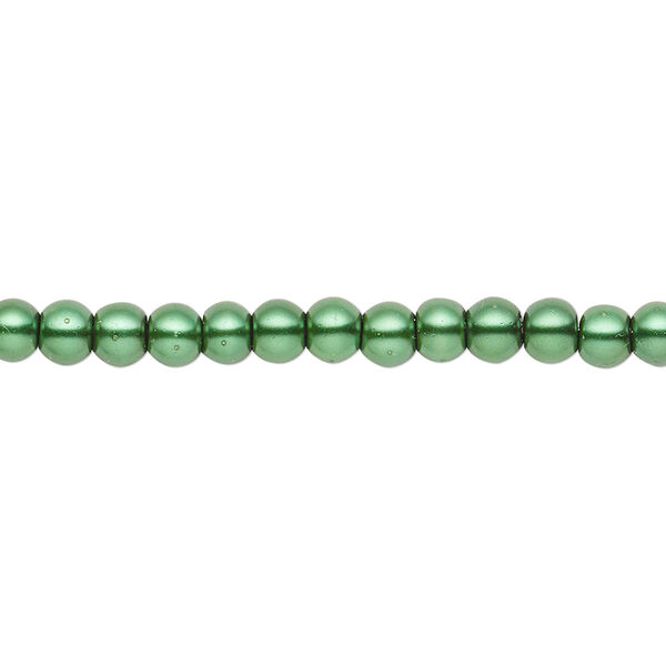 Bead, crystal pearl, forest green, 3-4mm round. Sold per pkg of (2) 15-1/2" to 16" strands, approximately 200 beads. image number 0