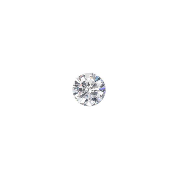 Drop, cubic zirconia, clear, 8mm hand-faceted round, Mohs hardness 8-1/2. Sold per pkg of 10. image number 0