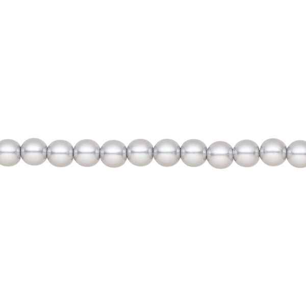 Pearl 50pk light grey, Preciosa Czech crystal 4mm round image number 0