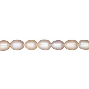 Pearl, White Lotus™, cultured freshwater, mauve and peach, 5-5.5mm rice, B grade, Mohs hardness 2-1/2 to 4. Sold per 15-1/2" to 16" strand.