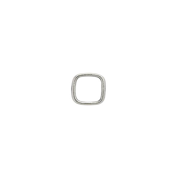Bead frame, JBB Findings, sterling silver, 8x8mm square, fits up to 6mm bead. Sold individually. image number 0